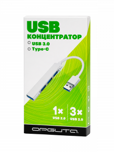 USB HUB 3.0, разветвитель USB на 4 порта Орбита OT-PCR17